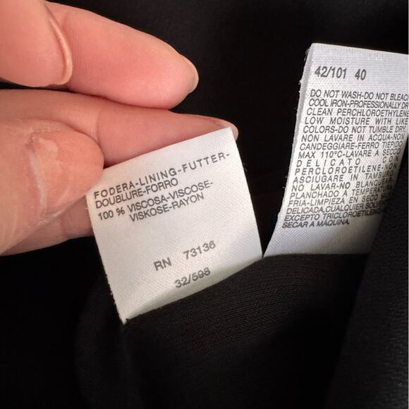 MAXMARA Italian Wrap Dress Black V Neckline US 6 collar neck Classic Jackie O - Picture 10 of 14